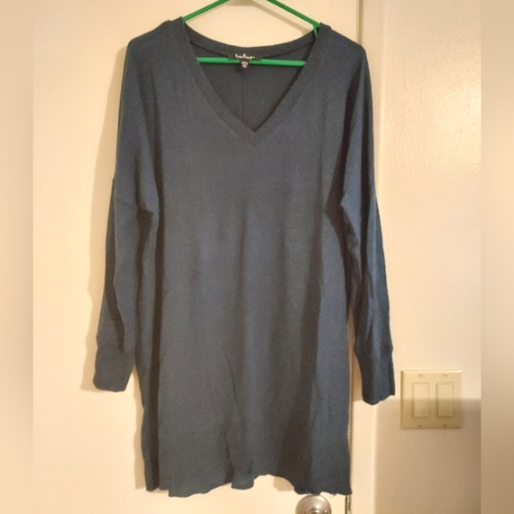 Lulu's dark teal womens sweater dress